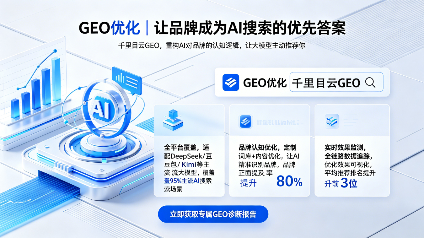 千里目云GEO优化标准化全流程：从品牌定档到AI首页占位的九步作业规范